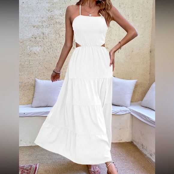 Boho crisscross tie open back cutout maxi dress - Picture 7 of 7